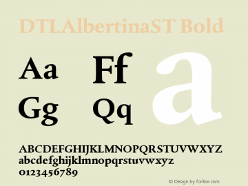 DTLAlbertinaST Bold Version 001.000 Font Sample