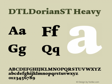 DTLDorianST Heavy Version 001.000 Font Sample