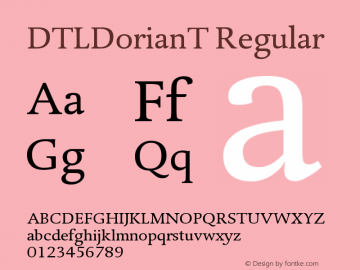 DTLDorianT Regular Version 001.000 Font Sample