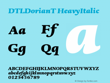 DTLDorianT HeavyItalic Version 001.000图片样张