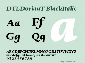 DTLDorianT BlackItalic Version 001.000图片样张