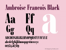 Ambroise Francois Black Version 001.000 Font Sample