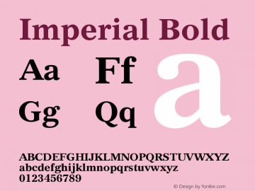 Imperial Bold Version 2.0-1.0 Font Sample