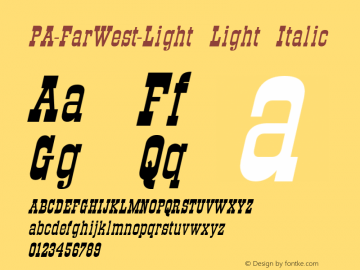 PA-FarWest-Light Light Italic Version 1.0图片样张