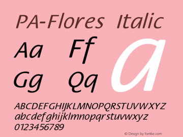 PA-Flores Italic Version 1.0图片样张