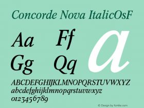 Concorde Nova ItalicOsF Version 001.000 Font Sample
