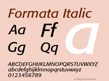 Formata Italic Version 001.001 Font Sample