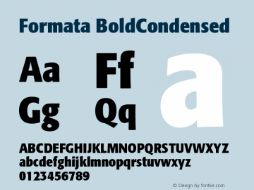 Formata BoldCondensed Version 001.000 Font Sample