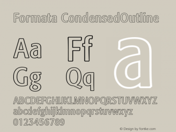 Formata CondensedOutline Version 001.000 Font Sample