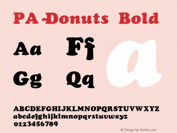 PA-Donuts Bold Version 1.0 Font Sample