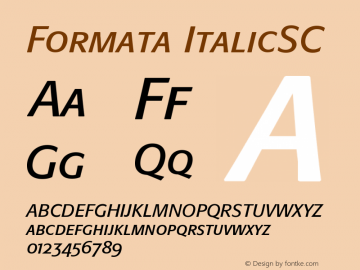 Formata ItalicSC Version 001.000 Font Sample