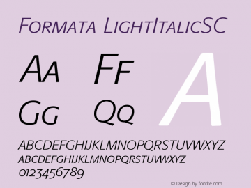 Formata LightItalicSC Version 001.000 Font Sample