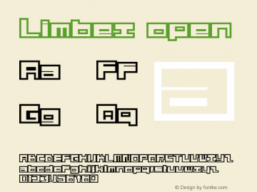 Limbex open Macromedia Fontographer 4.1.5 10.03.2001 Font Sample