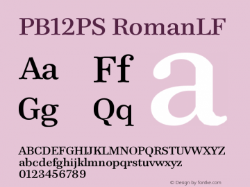 PB12PS RomanLF Version 001.001图片样张