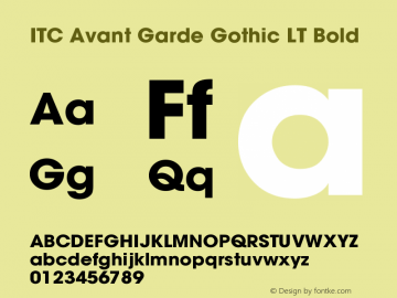 ITC Avant Garde Gothic LT Bold Version 006.000图片样张