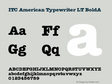 ITC American Typewriter LT BoldA Version 006.000图片样张