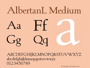 AlbertanL Medium Version 001.001 Font Sample