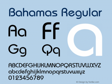 Bahamas Regular Unknown Font Sample