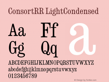 ConsortRR LightCondensed Version 001.004 Font Sample