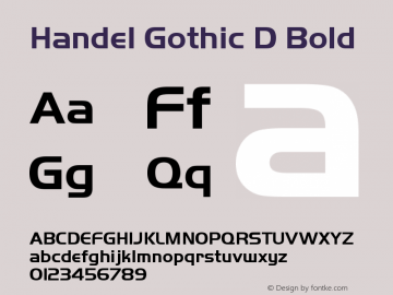 Handel Gothic D Bold Version 001.005图片样张