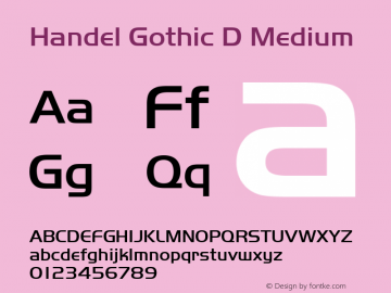 Handel Gothic D Medium 001.005 Font Sample