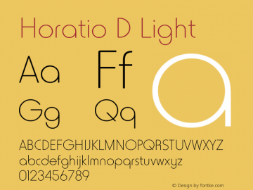 Horatio D Light Version 001.005 Font Sample