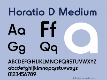Horatio D Medium Version 001.005 Font Sample
