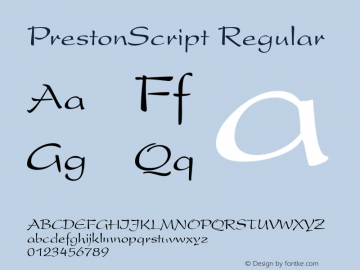 PrestonScript Regular Weatherly Systems, Inc.  6/14/95图片样张