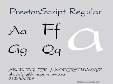 PrestonScript Regular The IMSI MasterFonts Collection, tm 1995 IMSI图片样张