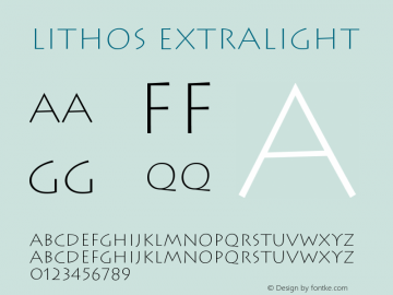 Lithos ExtraLight Version 001.000 Font Sample