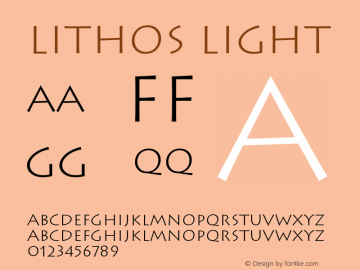 Lithos Light Version 001.002 Font Sample