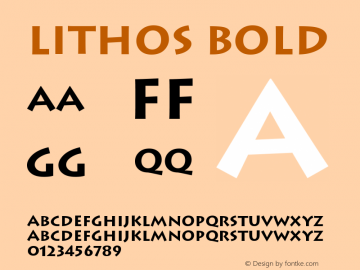 Lithos Bold Version 001.002 Font Sample