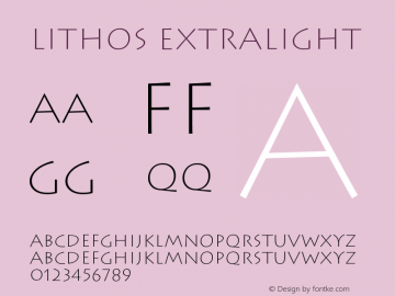 Lithos ExtraLight Version 001.002 Font Sample