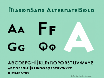 MasonSans AlternateBold Version 001.000图片样张