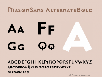 MasonSans AlternateBold Version 001.000图片样张