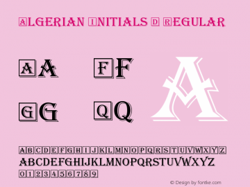 Algerian Initials D Regular Version 001.005图片样张