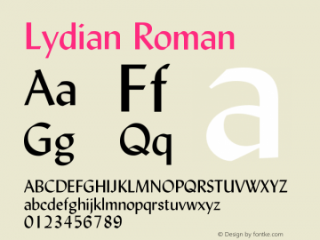 Lydian Roman Version 003.001图片样张