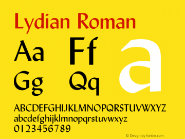 Lydian Roman Version 003.001 Font Sample
