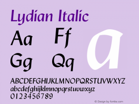 Lydian Italic Version 003.001图片样张