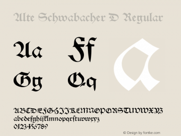 Alte Schwabacher D Regular Version 001.005 Font Sample