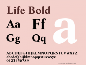 Life Bold 003.001 Font Sample