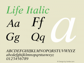 Life Italic Version 003.001图片样张