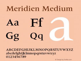 Meridien Medium Version 001.001 Font Sample