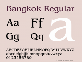 Bangkok Regular 001.003 Font Sample