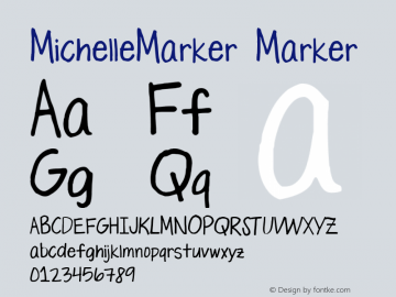 MichelleMarker Marker 2000; 1.0, initial release Font Sample