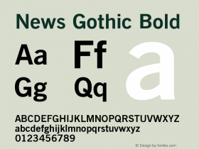 News Gothic Bold Version 003.001 Font Sample