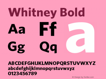 Whitney Bold Version 001.000 Font Sample
