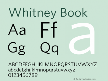 Whitney Book Version 001.000 Font Sample