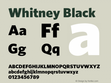 Whitney Black Version 001.000 Font Sample