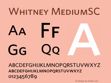 Whitney MediumSC Version 001.000 Font Sample